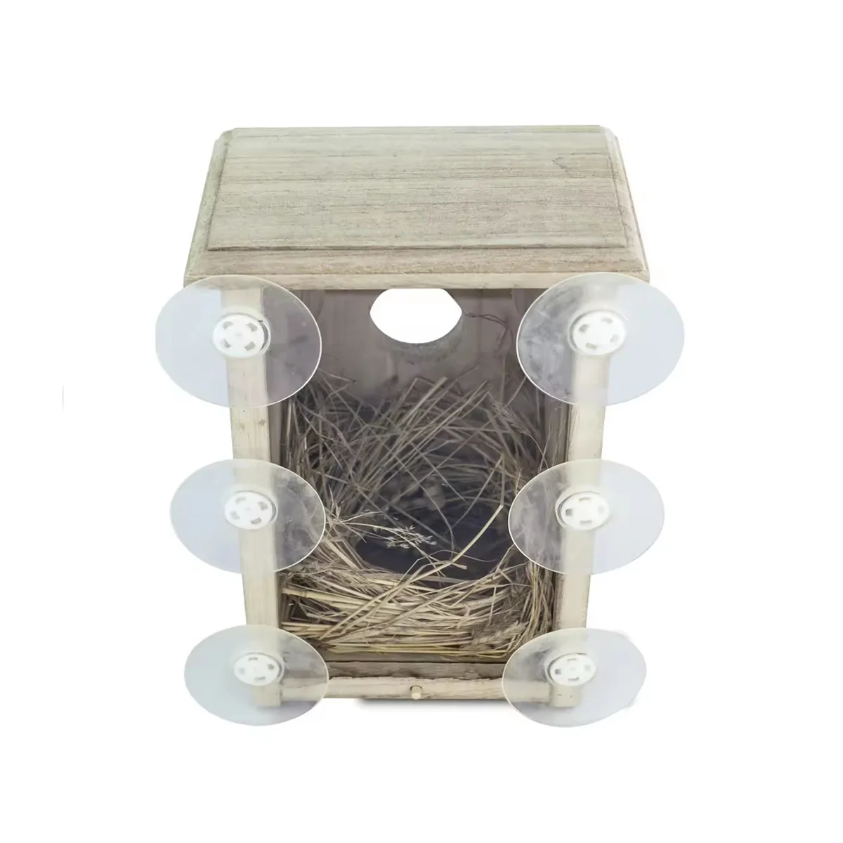 WILDMX Cute decorative wooden bird house craft bird nest, wholesale outdoor garden decoration wooden hanging bird nest house