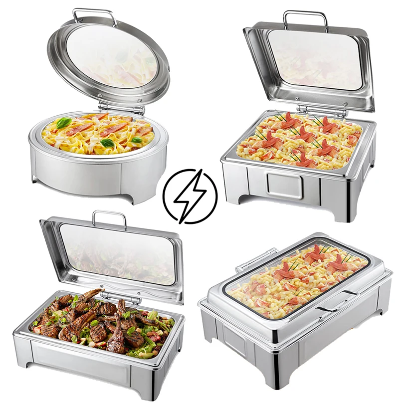 Chaffing pour cheffing dish stainless steel buffet serving chauffandise tray, shaffing chafer dish buffet heater set warmer