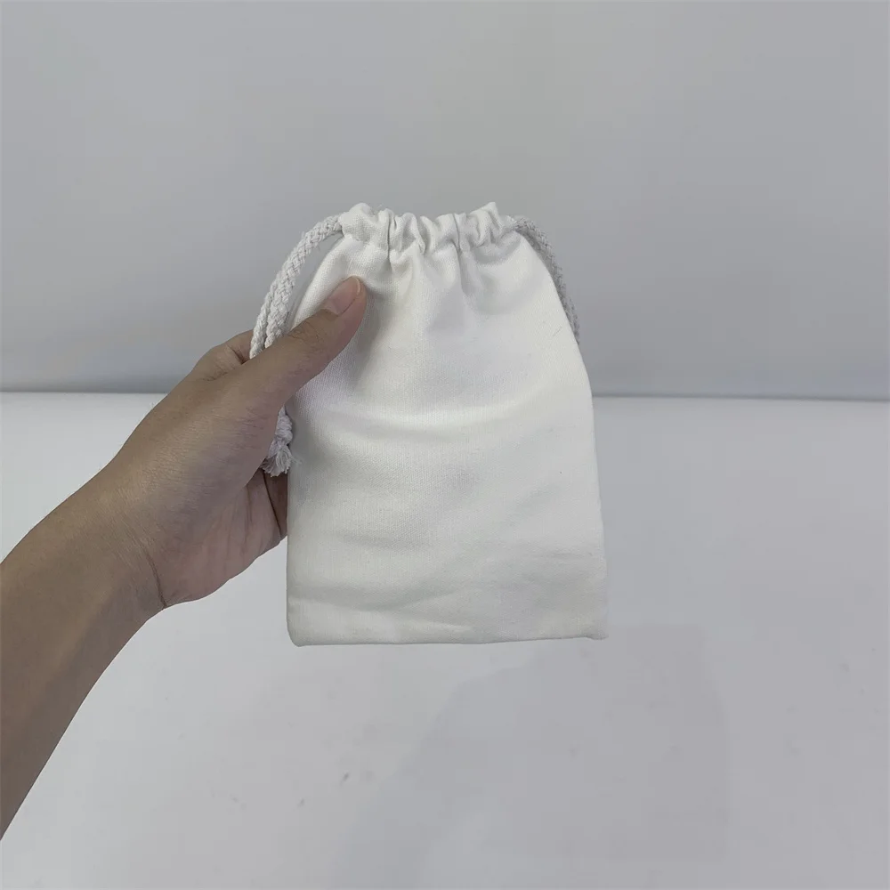 Wholesale Durable Organic Canvas Drawstring Cotton Dust Bag Jewelry Travel Pouch Make Up Bag With Custom Logo Printed