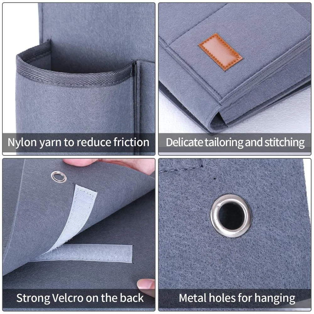 Felt Bedside Caddy Bedside Chair Hanging Storage Organizer for Holding Laptop Magazines