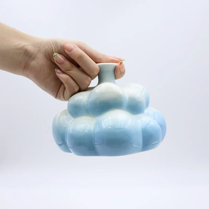 Custom Cloud Watering Bell Rain Watering Can Indoor Garden Thumb Water Can for Plant Rain Cloud Ceramic Watering Bell
