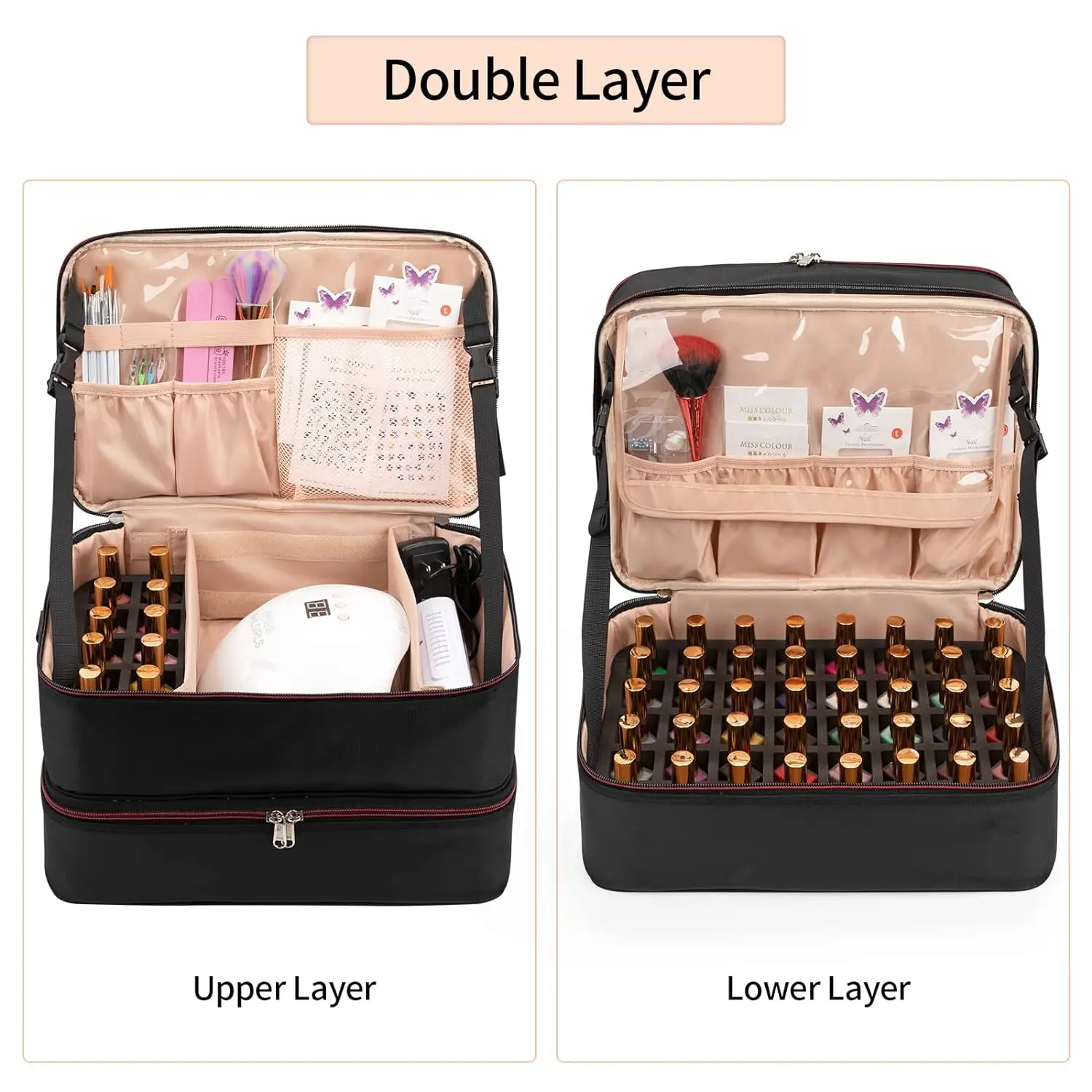 Waterproof Cosmetic Accessories Storage Bag Nail Tech Bottles Holder Bag Ethereal Nail Polish Organizer