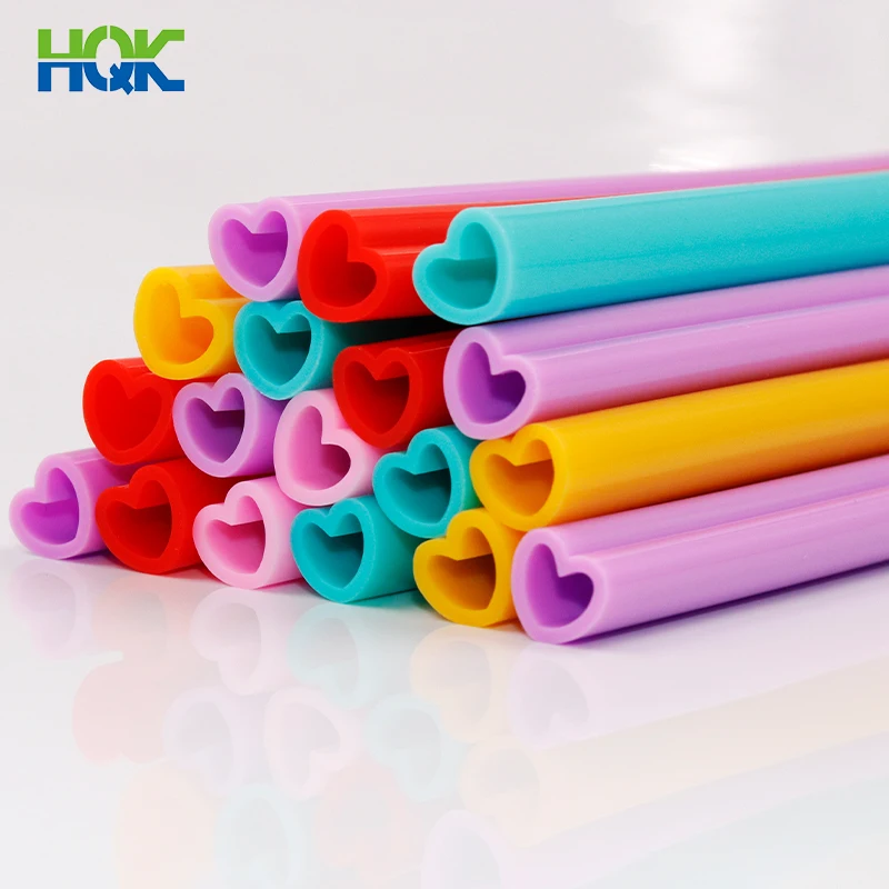Good price custom factory different Shape molded Heart-Shaped food grade soft silicon hose silicone rubber tube for drinking