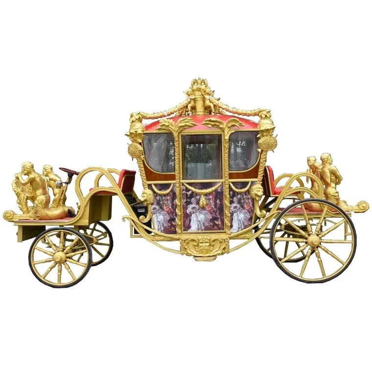 Gold carriage with status royal 8 horse draw carriage manufacturer