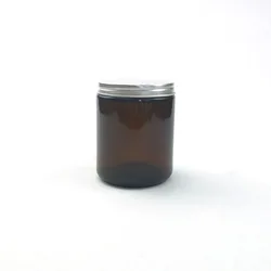 8oz 250ml amber glass jar with metal lid