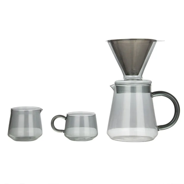 elegant new design home dripper coffee pot tea sets stainless filter coffee set
