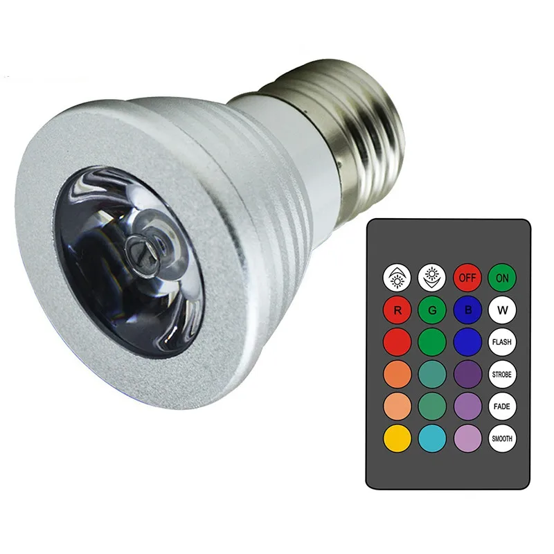 Светодиодная RGB-лампа E27 E14 GU10 GU5.3 MR16 3 Вт gu10 220 В 110 в 12 с пультом ДУ