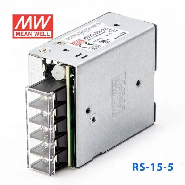 RS-15-5 ENCLOSED 15W 5V slim Mean well Single Switching Power Supply