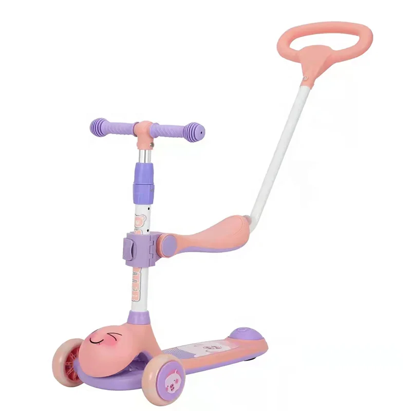 New kids toy scooter with seat and push handle child skate scooter cheap price 5 in 1 foot kick scooter for kids