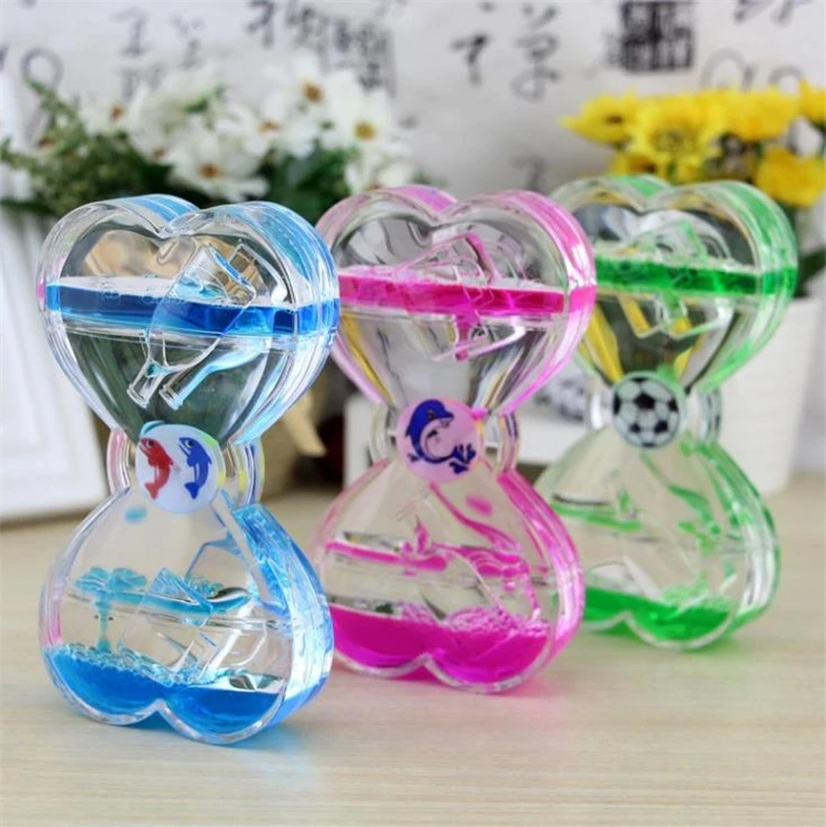 Акриловые сенсорные игрушки для снятия стресса тревожности аутизма спокойствия расслабления красочные натуральные жидкий пузырь движения песочные часы с