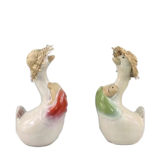 Celadon Glaze Mandarin Duck Figurine Design Green Korean Porcelain Ceramic Art Pottery Animal Kitchen Home Decor Decorative Set