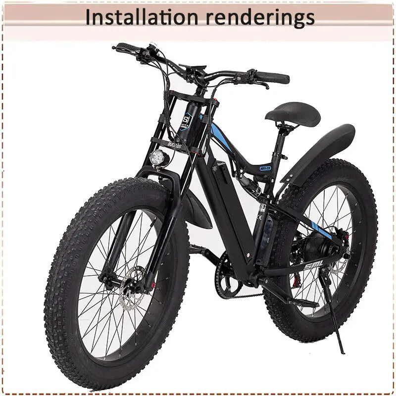 BUCKLOS 26 Inch Bike Air Suspension Fork Double Shoulder Snow Fork MTB 20*4.0 Inch Fat Bike Fork 180mm for E-bike DH Bicycle