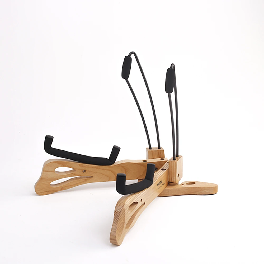 Custom Wooden Guitar Stand Rack Unit holder Wood Folding Guitar Rack for Classical Acoustic Electric Bass Guitar Display