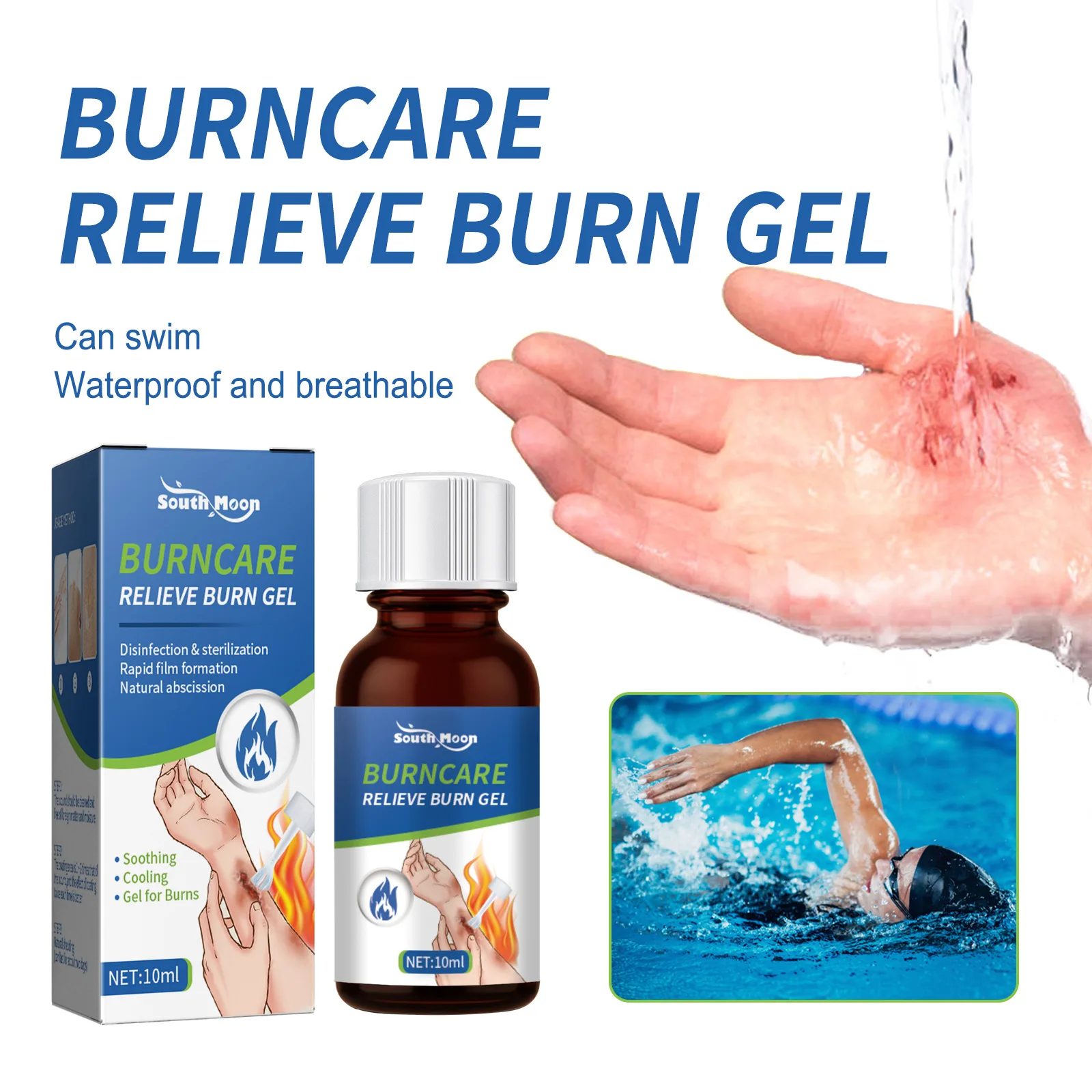 South Moon Wound relief gel waterproof and bacteria resistant gel transparent band-aid burn-hot skin repair dressing