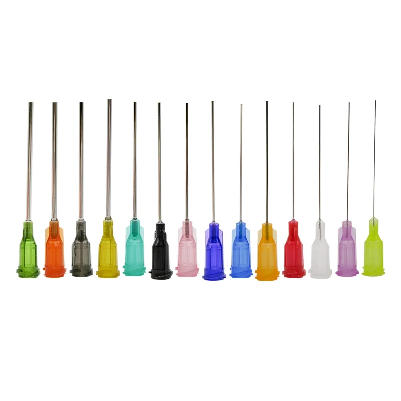 Xuanhui R 1000Pieces 1.5 Inch Dispensing Plastic and Stainless Steel Lengthened Needle tips Plastic Steel Screw Nozzle