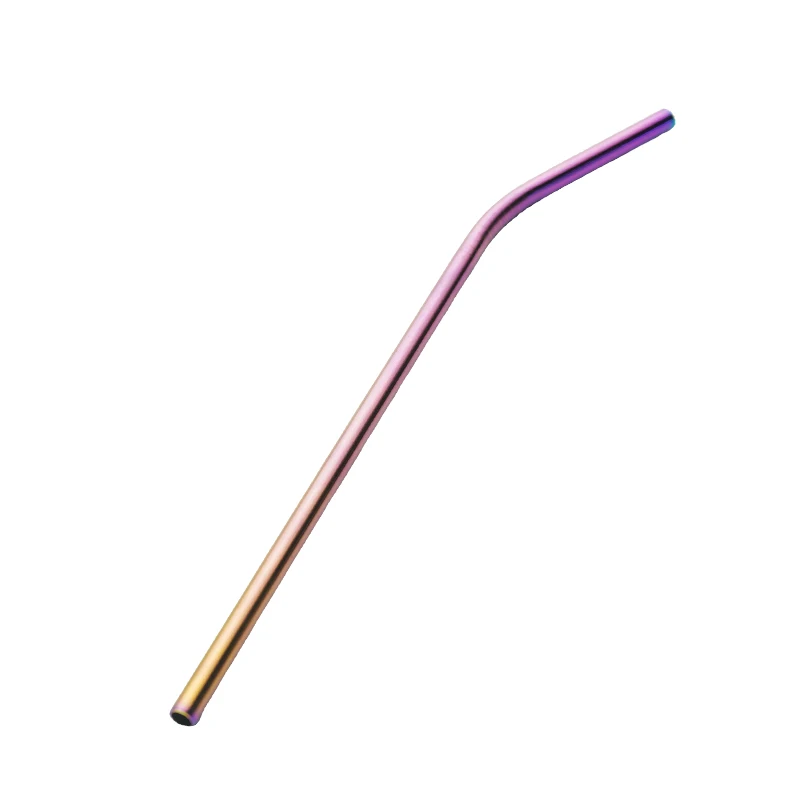 2024 Пользовательский логотип 304 многоразовый Серебряный набор портативный розовое золото черный фиолетовый синий нержавеющая сталь металлическая солома