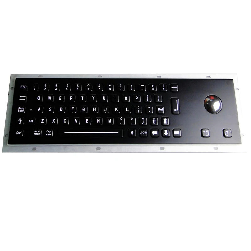 Black Compact Metal Special Keyboard with Trackball