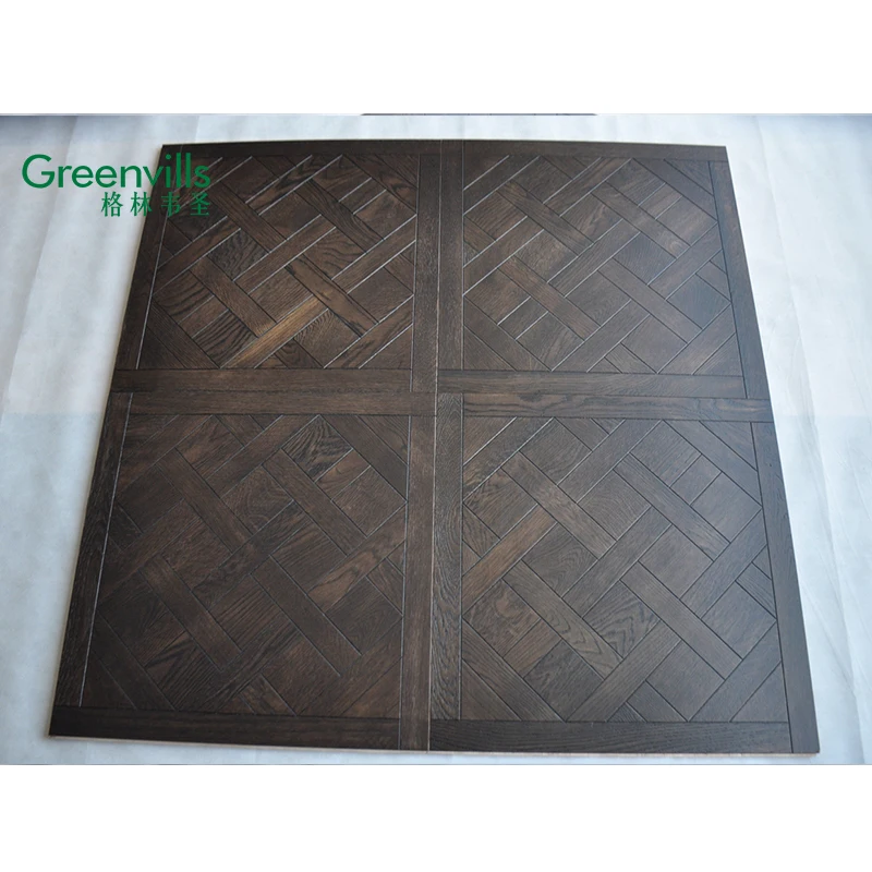Dark color engineered oak parquet , white oak natural wooden flooring +solid wood floor