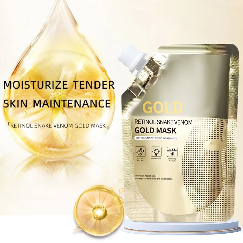 Retinol Snake Venom Peptide Gold Mask With Peel Mud Mask Moisturizes and Tightens the Skin