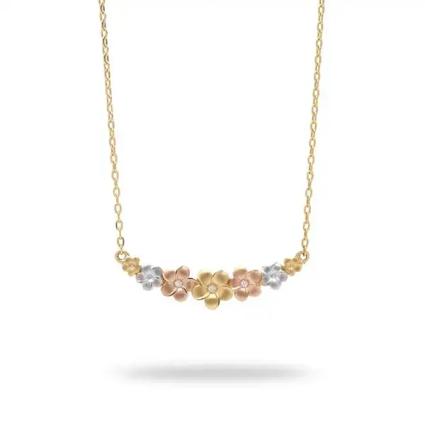 Hot Selling Nickel Free Jewelry Wholesale Alloy Hawaiian Polynesian Jewelry Custom Combination Plumeria Pendant Necklace