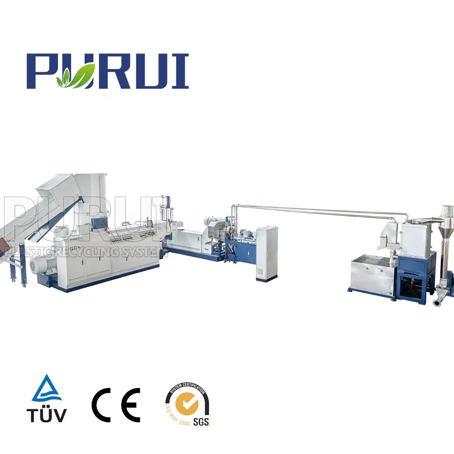 polyethylene fiber recycling machine Waste PE filament yarn recycling plant granulating machine plastic pelletizer