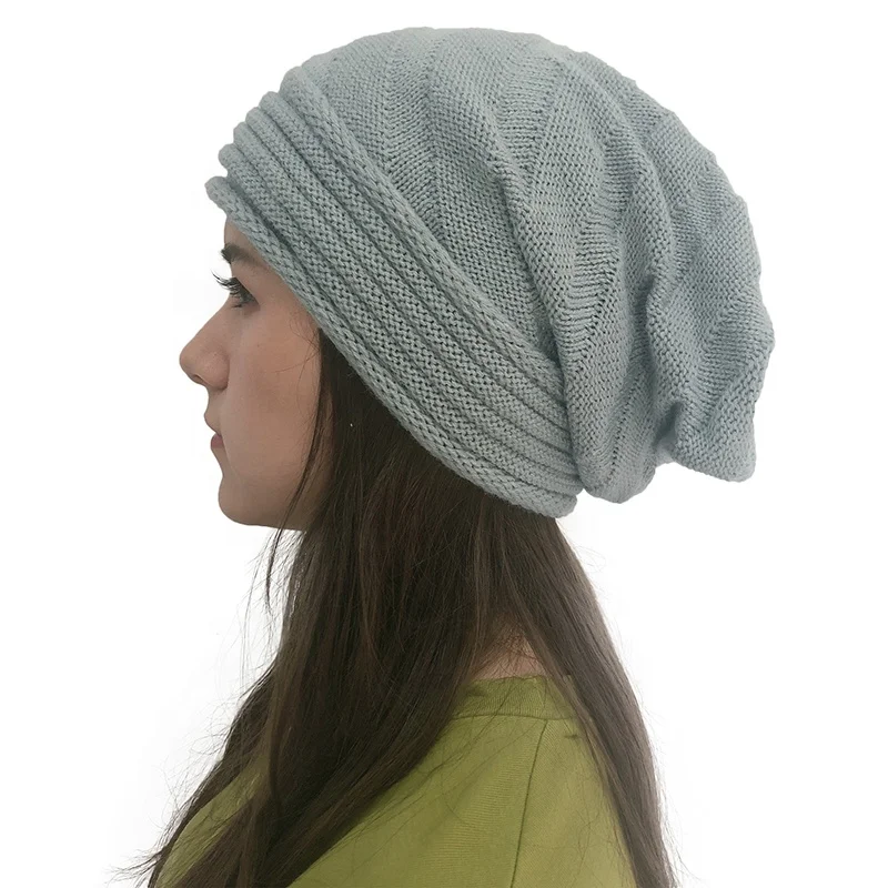 
New Style 100% Acrylic Women and Men Unisex Slouchy Beanie Warm Winter Knitted Hat 