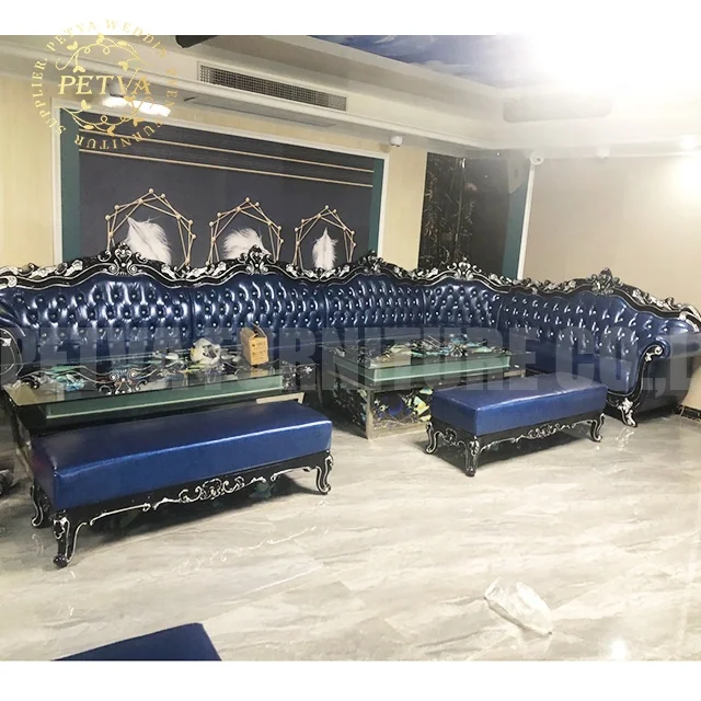 KTV couches luxury living room leather sectional sofa living room furniture  set with table