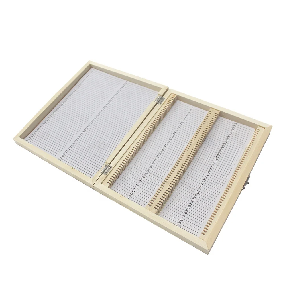 Microscope Slides Wood Box 100Places Prepared Slides Laboratory Storage Box Pine Wooden