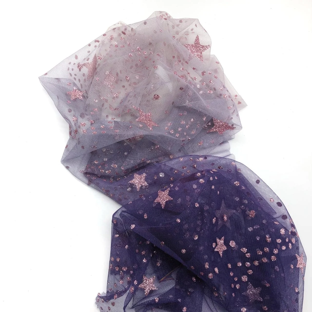 100 polyester Sparkly Sky Star Glitter Tulle Hot Sale Glitter Mesh Fabric gradient fabric bridal fabric For Party dress
