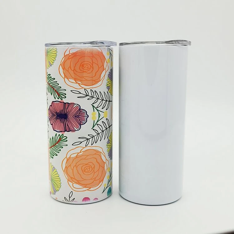 
White sublimation blank 15 oz 20 oz tumbler mug Stainless Steel vacuum insulated skinny tall for heat transfer printing hot sale 