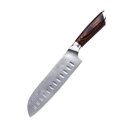 Немецкий нож Santoku из высокоуглеродистой нержавеющей стали Timhome, деревянная ручка Pakka