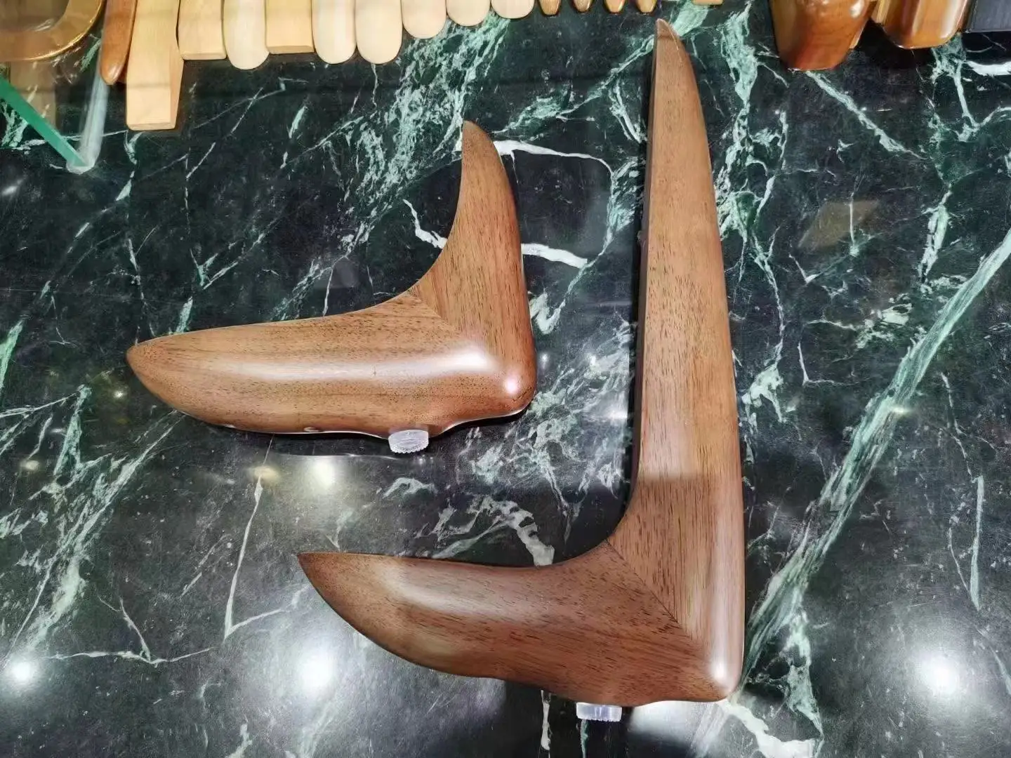 black shiny wood sofa  bed leg base part