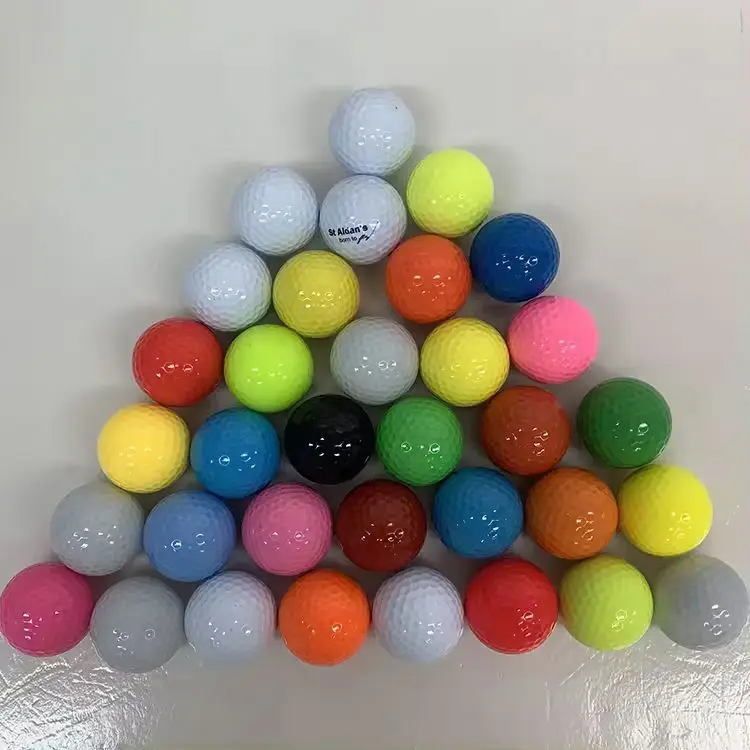 Personalised  wholesale bulk custom 2 layer colored golf ball Promotional Products golf driving range balls