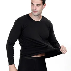 Wholesale winter Mens cotton thermal long johns underwear set with Top And Bottom