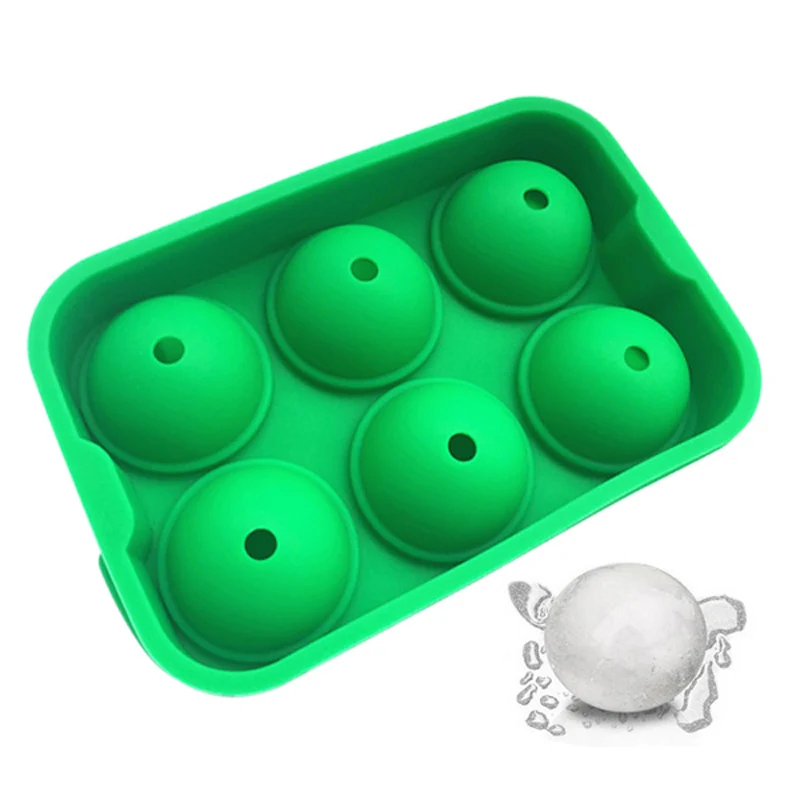 Custom Easy Release Cocktail Round Small Circle Ice Cube Tray Ice Ball Maker Mold Sphere Ice Mould With 6 Cavities
