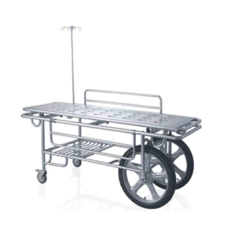 Stainless Steel Wheeled Stretcher With Two Big And Small