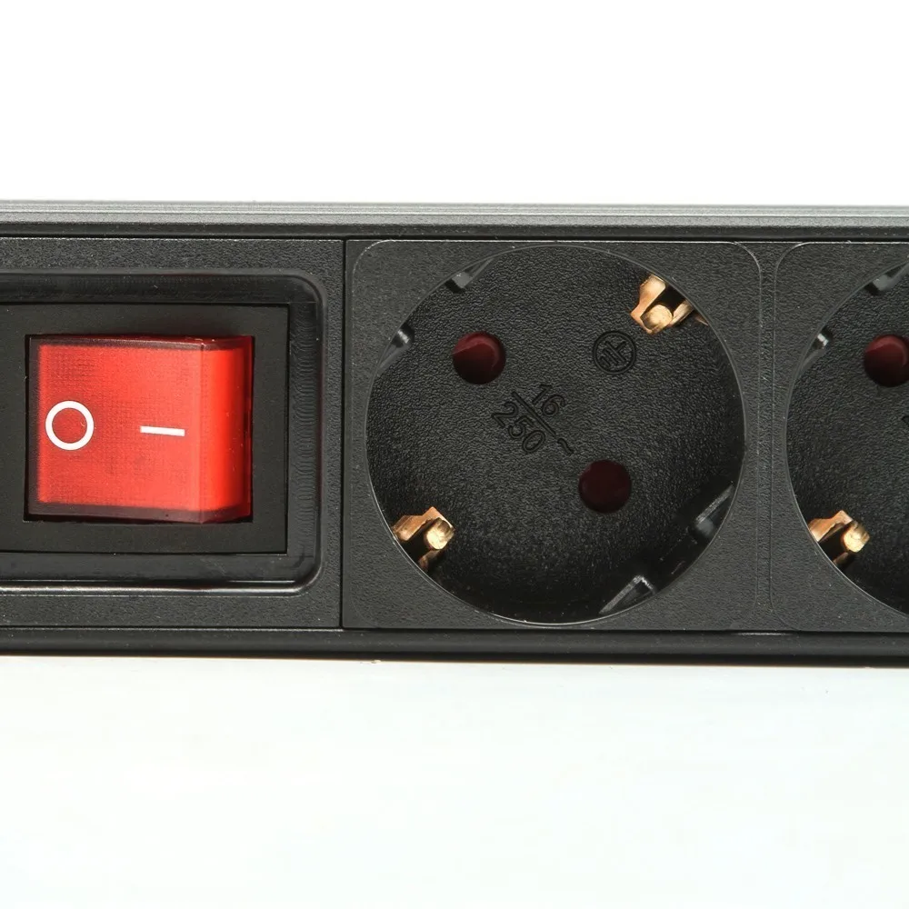Высококачественный Черный алюминиевый сплав Германия 19 дюймов 6way 8 way PDU