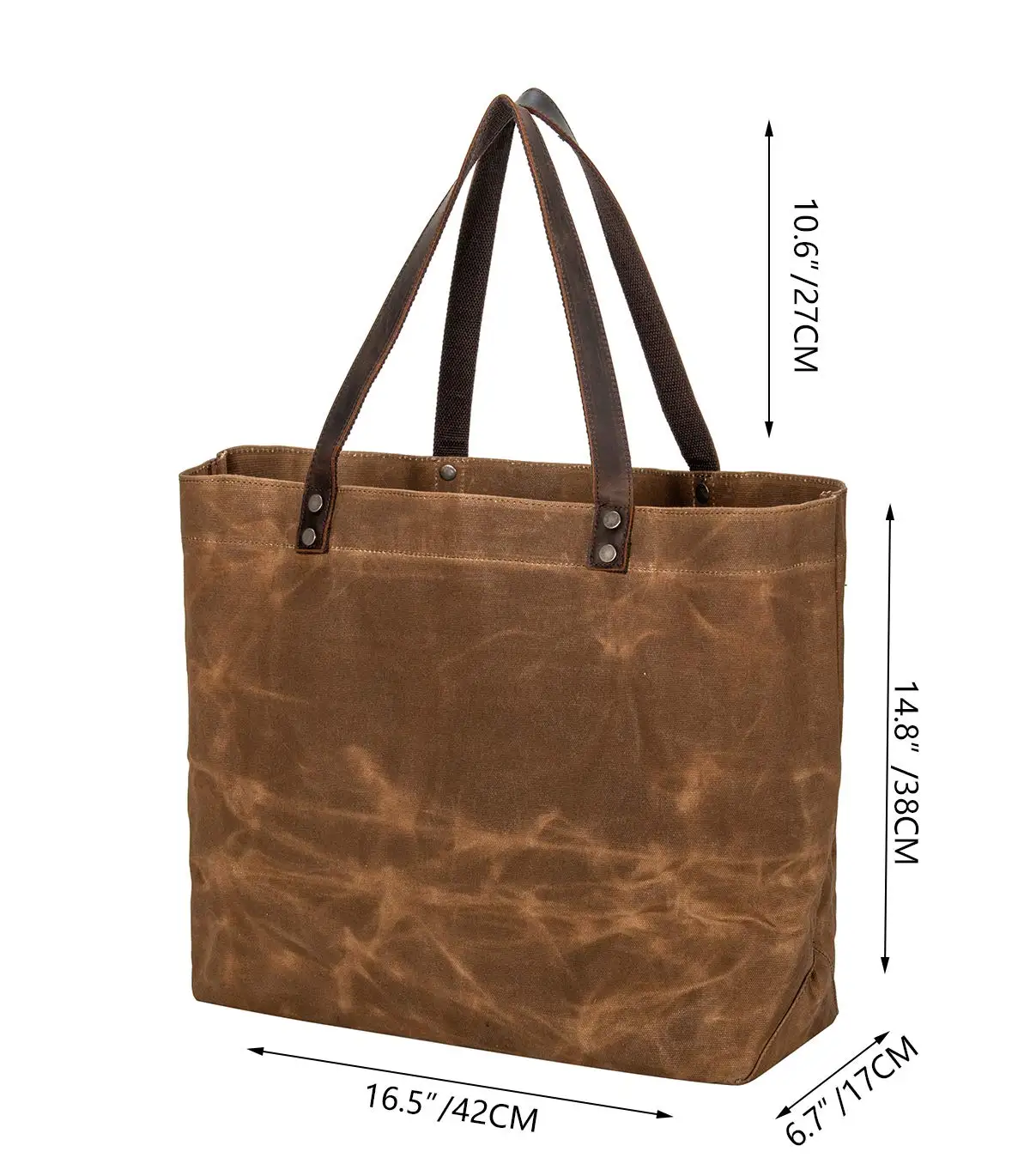 Work School Travel Business Shopping Casual Waterproof Waxed Canvas Shoulder Tote Bag