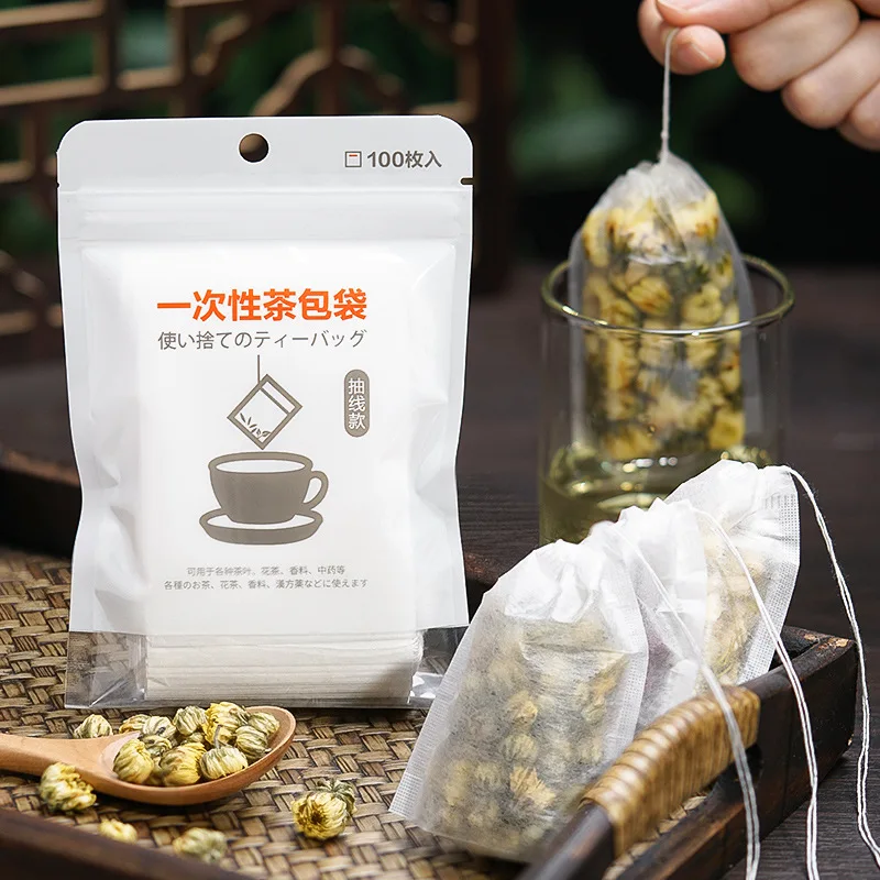 Hensin Disposable Small Round Food Grade Paper Juice Coffee Round Heat Seal Empty Tea Filter Bag For Loose Tea