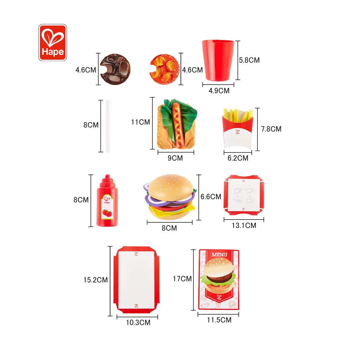 New Design Colorful Wooden Fast Food Toy Set for Kids