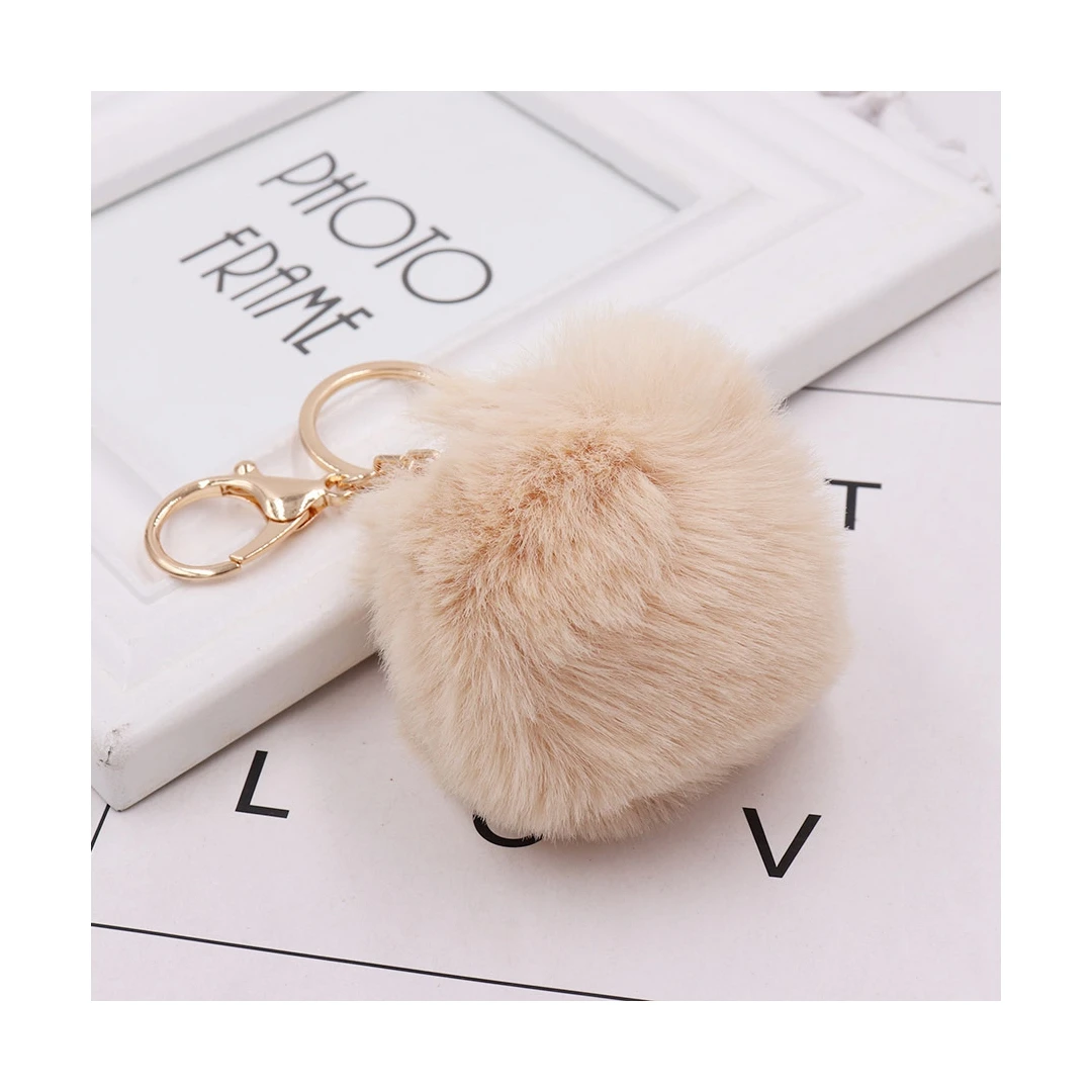 Smallorders KG02 Hot sale cute mini fur ball key chain for ladies practical outing decoration key chain