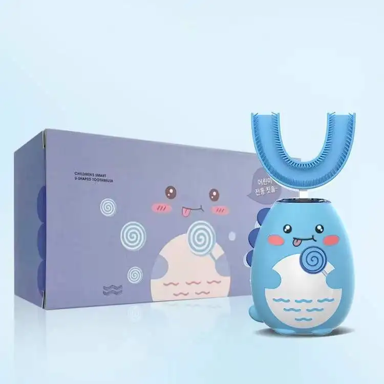 Wholesale Custom U-Shaped 360 Soft Silicone Nano Automatic Baby Kids Children Smart Ultrasonic Electric Toothbrush