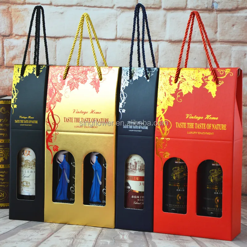 Custom Cardboard Bottle Beer Box Paper Corrugated Pack Wine Gift Shipping Beer Carrier Packaging Carton Box With Handle