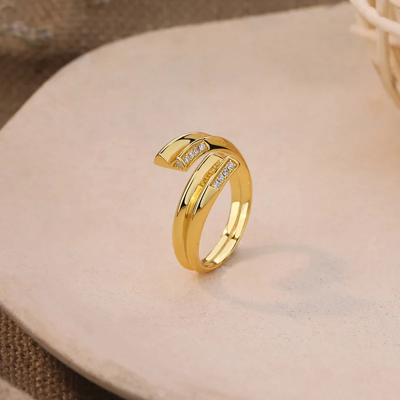 Nabest Tarnish Free Dainty Price 925 Sterling Silver Gold Plated Rings Engagement Wedding Zircon Ring Luxury Adjustable