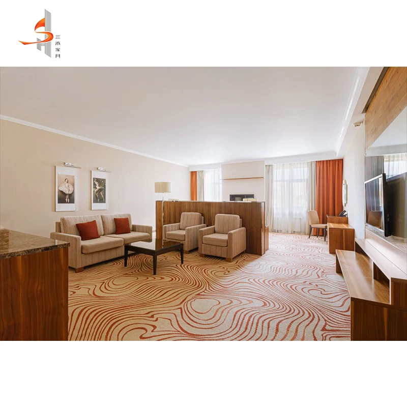 Foshan Furniture Manufacturer Wholesale Luxury Modern King Size Double Bed Hotel Guest Room Bedroom Furniture Sets