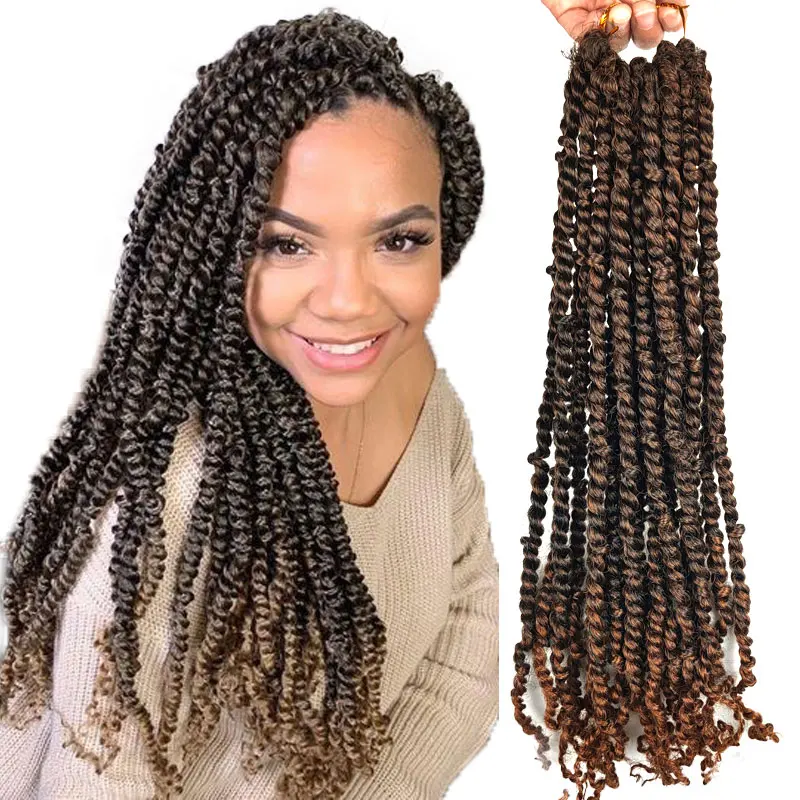 Synthetic Braiding Hair Pre-Twisted Fibre Crochet Marley Braids Box Braids Crochet Hair Extension Bomb Twist Hair