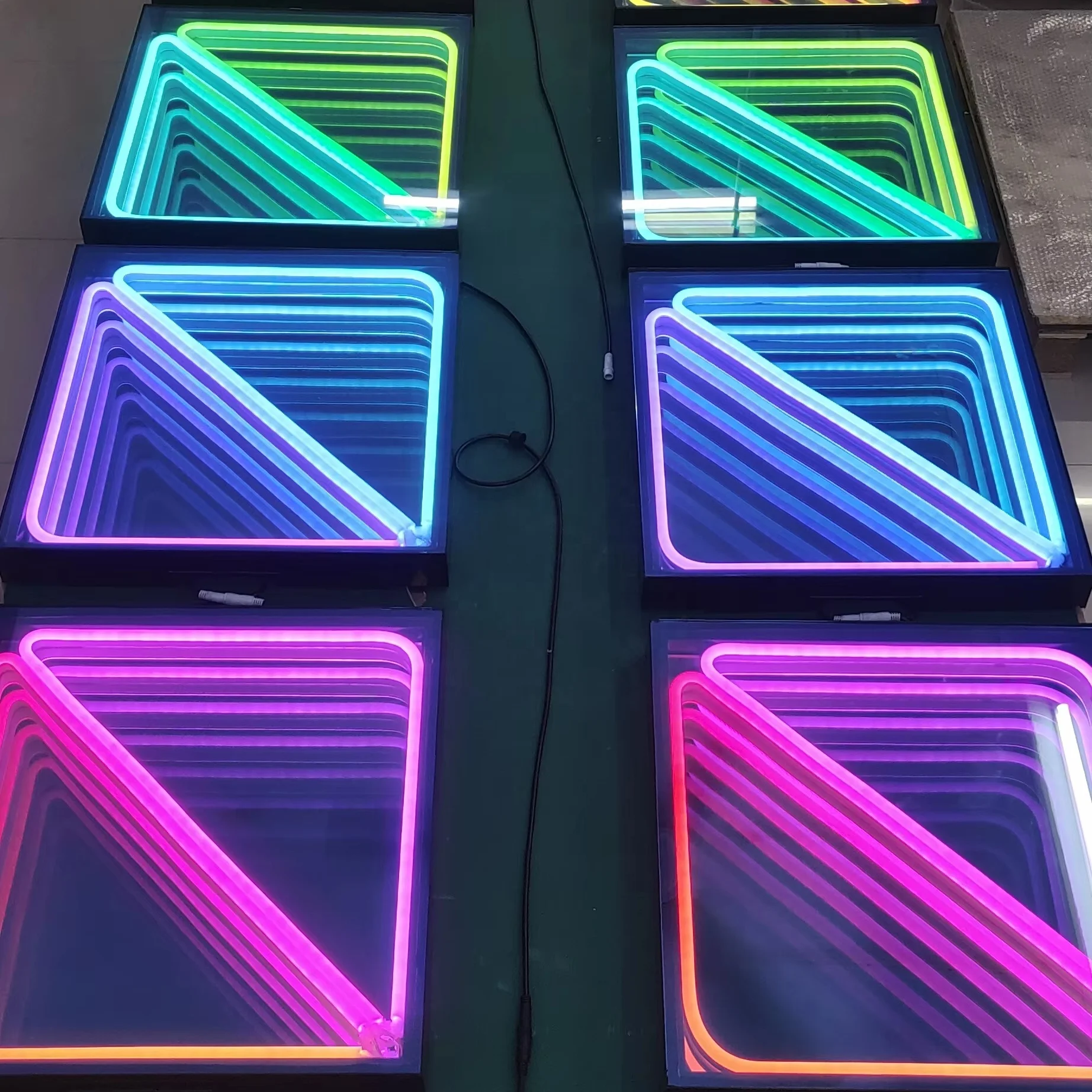 2024 оптовая продажа, новый продукт моды, 3d зеркало, индивидуальный неоновый танцпол для Dj disco Party