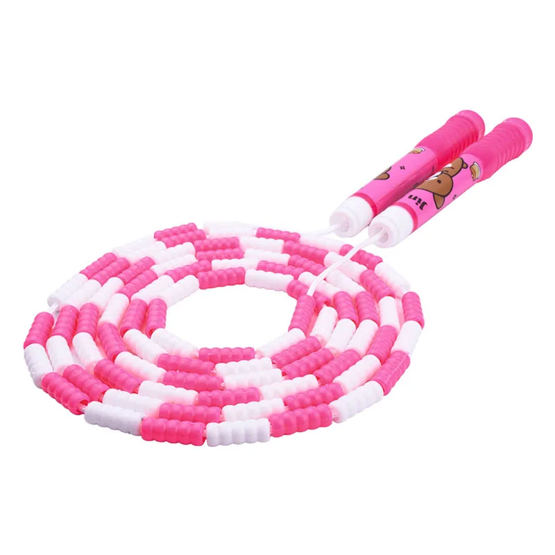 Kids Skipping Ropes Jump Rope Cross jump Kids Light up Gym Equipment Bamboo Beaded Rope Home Fitness Weight Loss Workout Gear