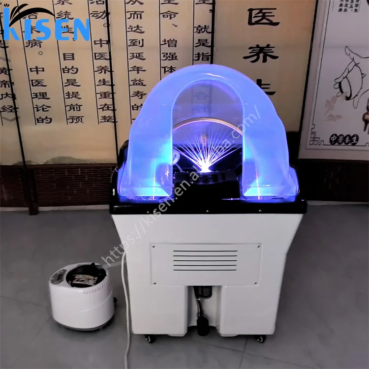 Kisen High end no need connect water tank portable hair washing shampoo sink bowl with head therapy water circulation steamer