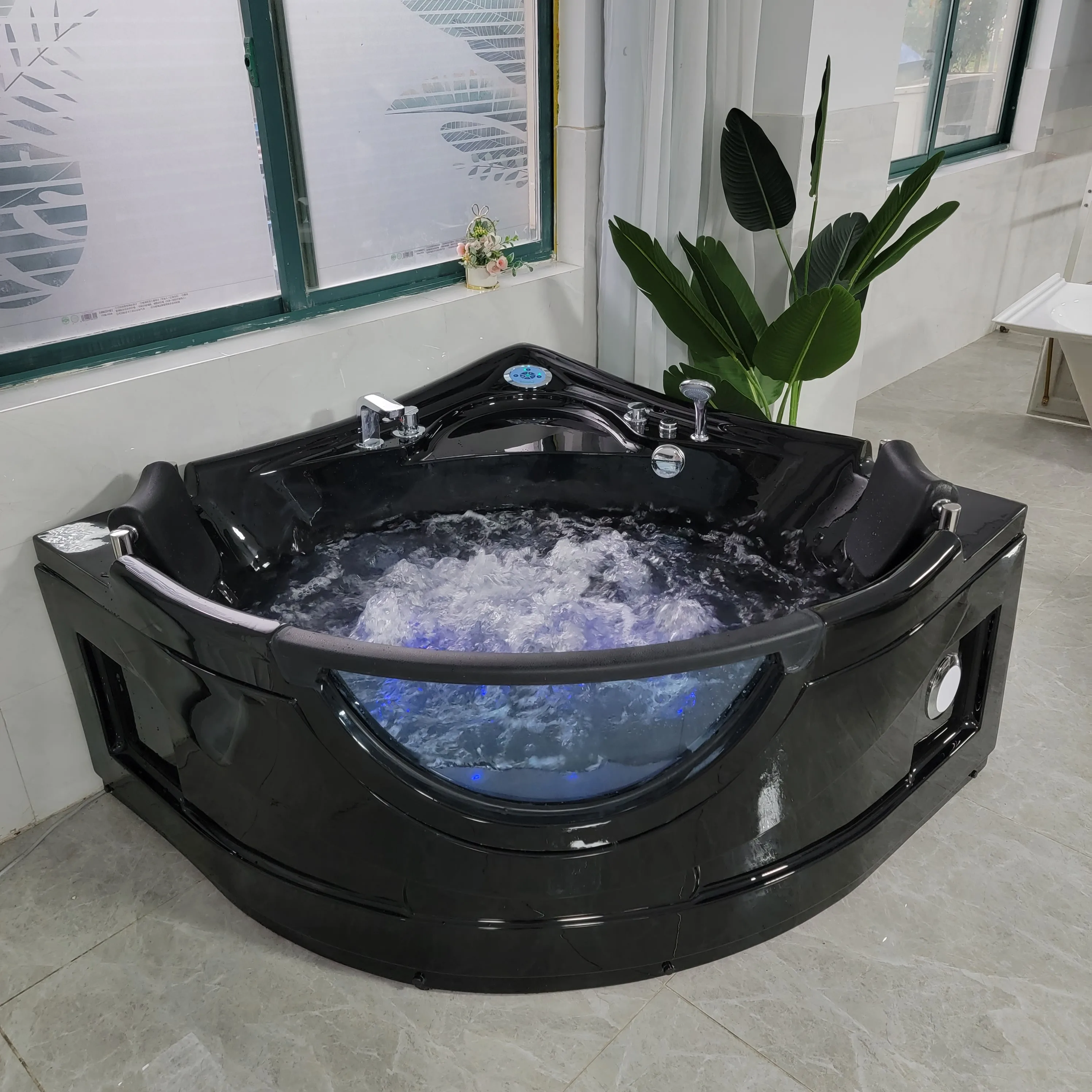 Whirlpool Bath Hot Tubs Big Spa Single 1 Person Wholesale Acrylic Massage Bathtub With Pillow